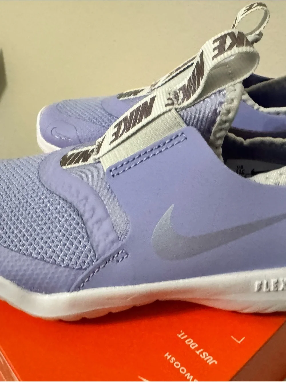 Nike Kids Slip-On Sneakers in Lavender with White Nike Strap